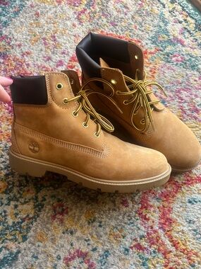 Timberland Boy’s Wheat Nubuck Lace-Up Work Boots